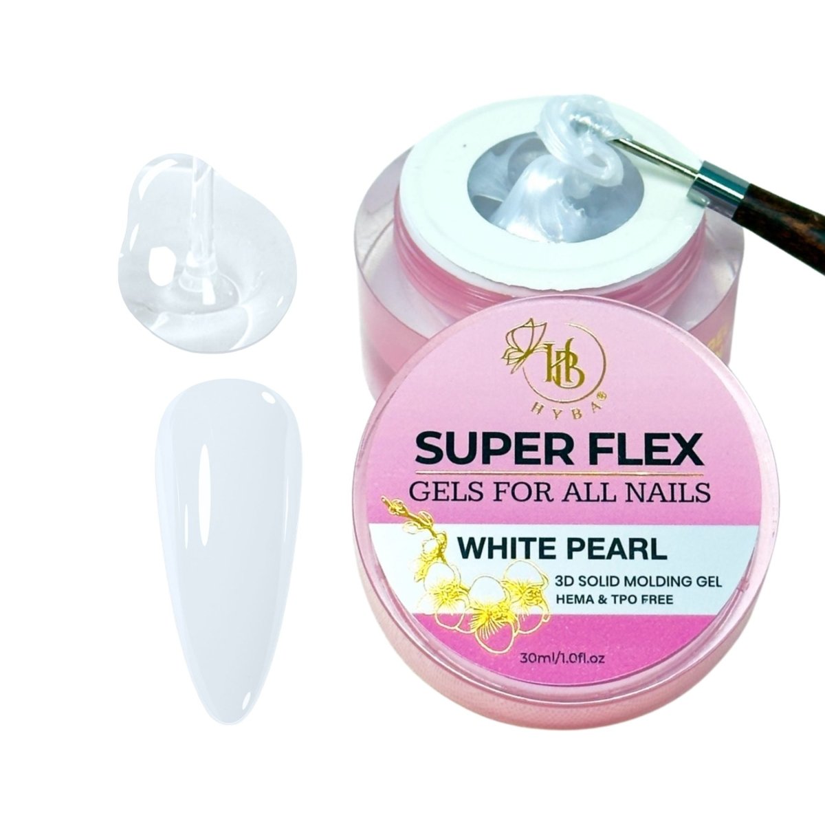 SUPER FLEX - 5 WHITE PEARL Molding Gel 30ml - HYBA BEAUTY